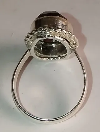 Anello Argento e Granata Rossa