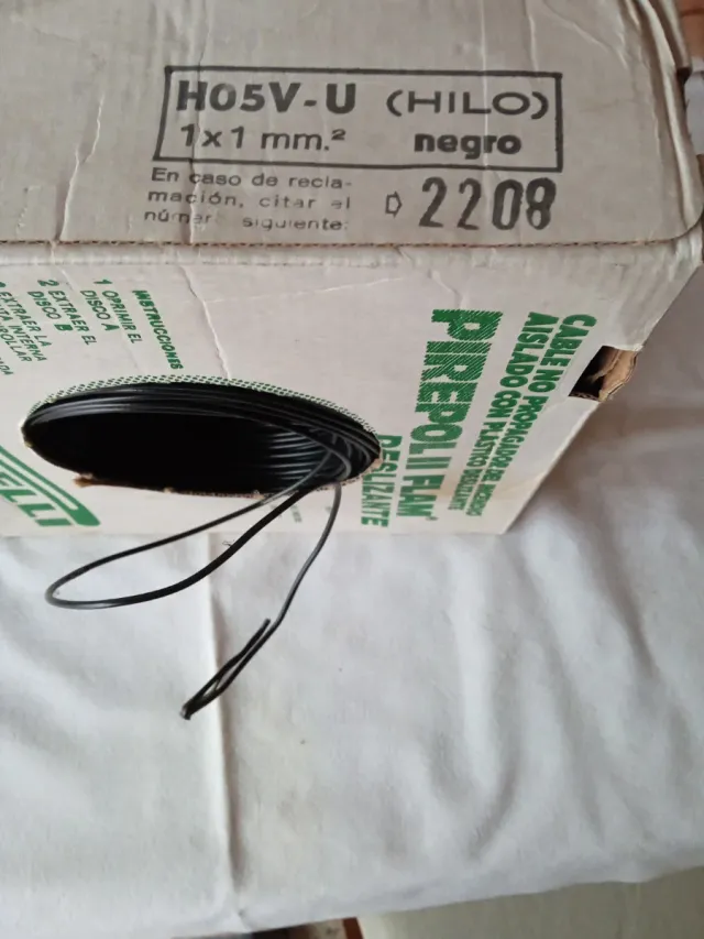 Cable H05V-U 1x1 mm² Negro