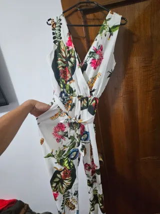 Mono floral blanco talla S
