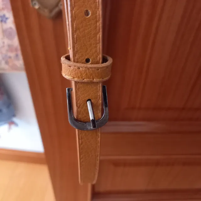 2 Cinturones Piel con Flor Raso Beige/Marrón nuevo