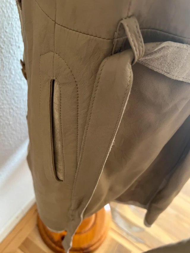 Abrigo de piel mujer beige