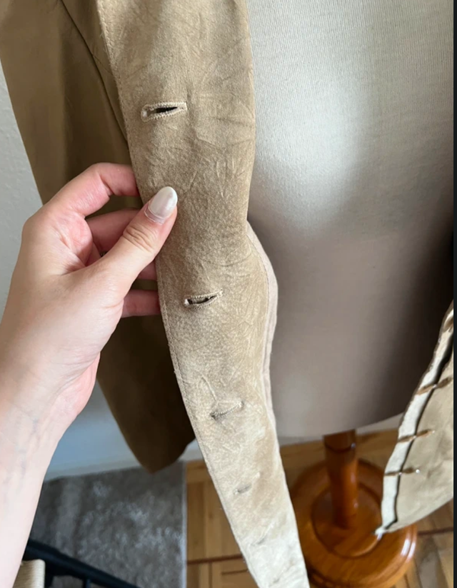 Abrigo de piel mujer beige