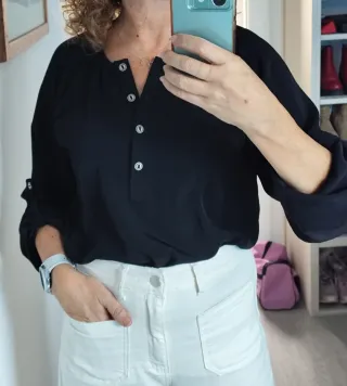 Blusa negra manga larga