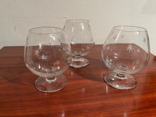 3 Copas de Cognac Antiguas Estrellas