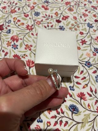 Anillo Pandora Plata Perla y Circonitas.