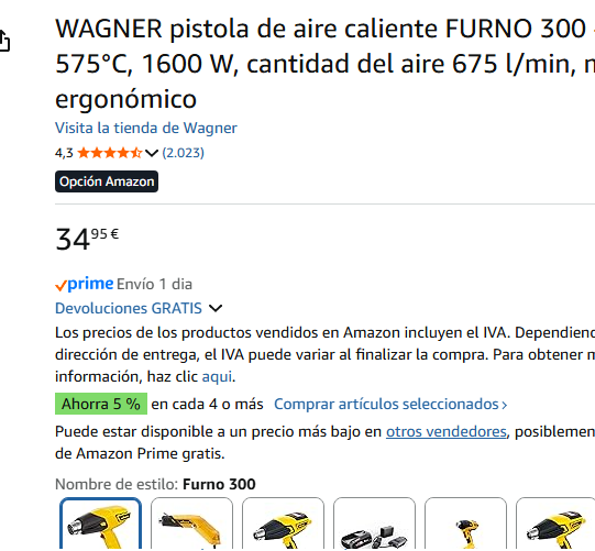 Pistola ad aria calda Wagner Furno 300