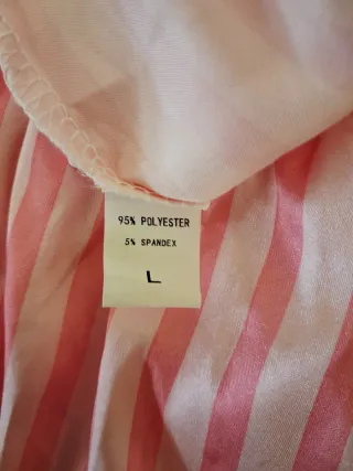 Pijama rayas rosa y negro encaje