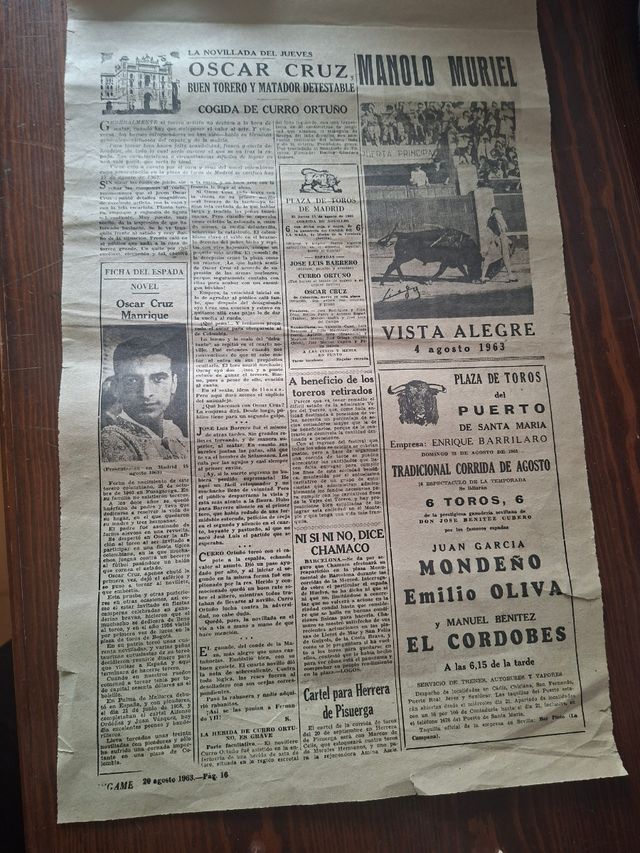 Periódico taurino Pepe Osuna 1963 ( algunas hojas)