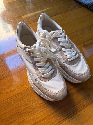 Zapatos Zara Mujer Beige y Blanco