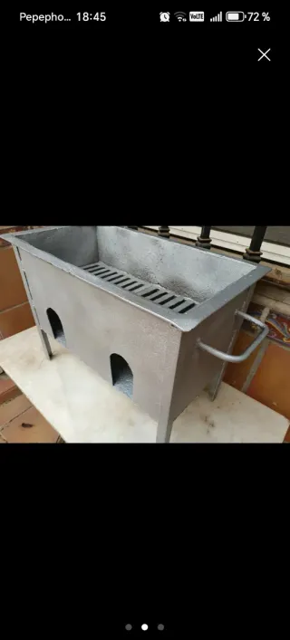 Barbacoa hierro gris