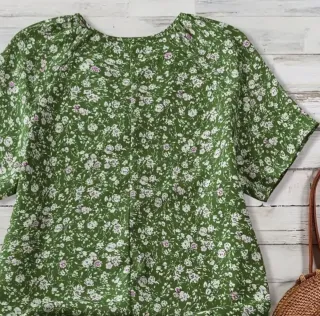 Blusa verde floral mujer