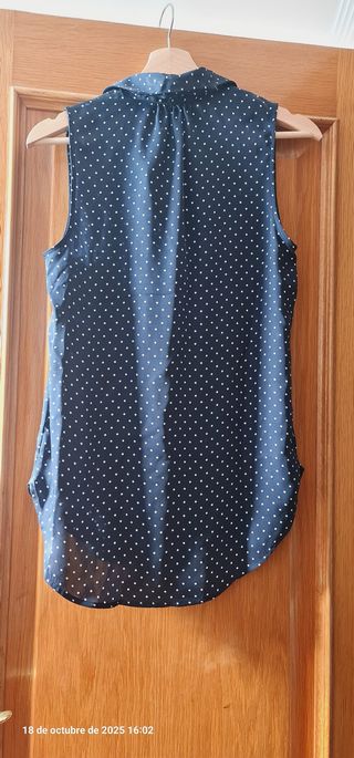 Camisa H&M sin mangas lunares T.34
