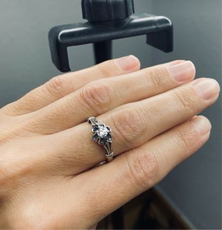 Anillo Plata 925 Diamante Sintético Años 70