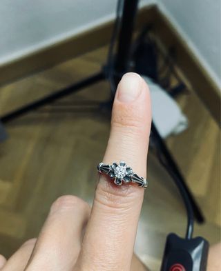 Anillo Plata 925 Diamante Sintético Años 70