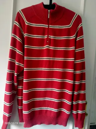 Suéter Hombre Rayas Cremallera Talla XL
