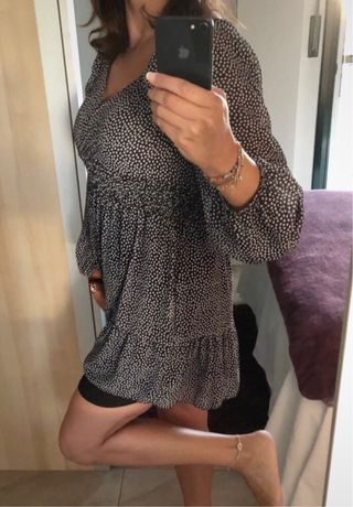 Vestido estampado lunares con forro