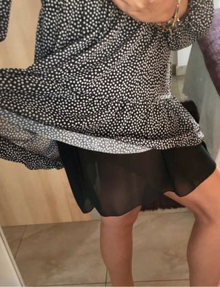 Vestido estampado lunares con forro