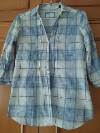 Camisa Massimo Dutti cuadros azul y blanco