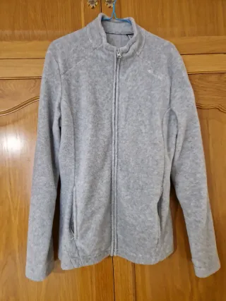 Sudadera/Forro polar gris mujer con cremallera 