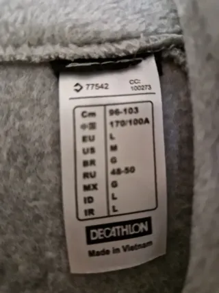 Sudadera/Forro polar gris mujer con cremallera 