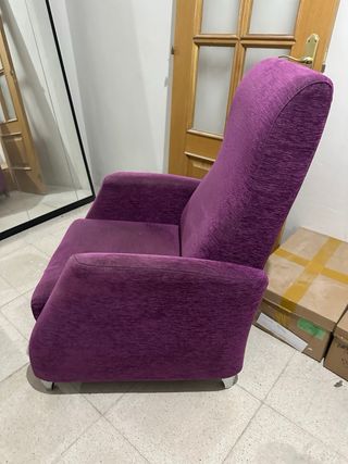Sillón reclinable de tela morado