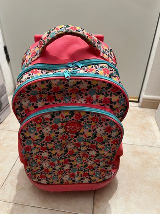 Mochila con ruedas floral
