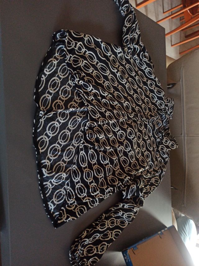 Camicia fantasia catene nero/bianco