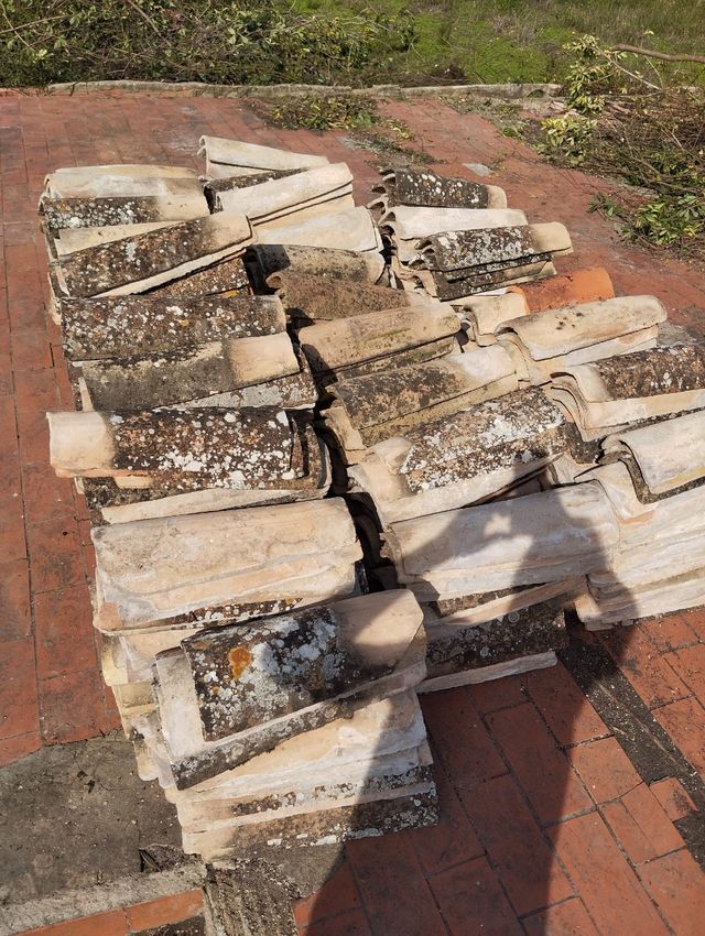 Teja antigua envejecida