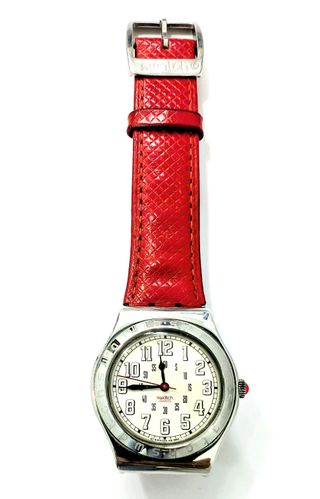 Reloj Swatch Irony Medium Rojo/Plateado 1995