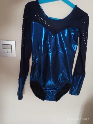 Maillot Gimnasia Rítmica Azul Brillos Decathlon