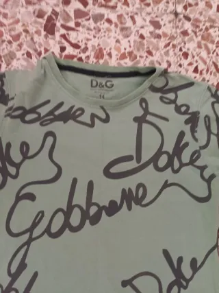 Camiseta D&G verde con estampado