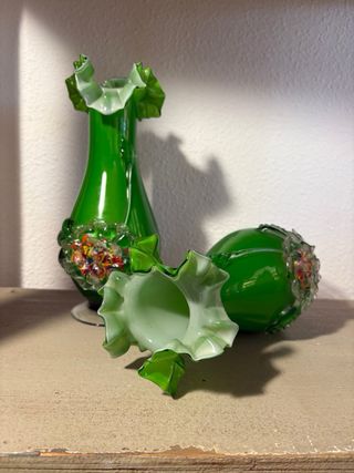 PAREJA CRISTAL SOPLADO MURANO.