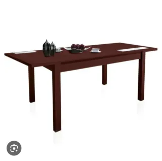 Mesa extensible de madera marrón
