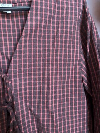 Blusa Zara cuadros manga larga lazos