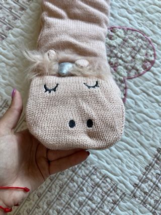 Meias de unicórnio rosa com pompom
