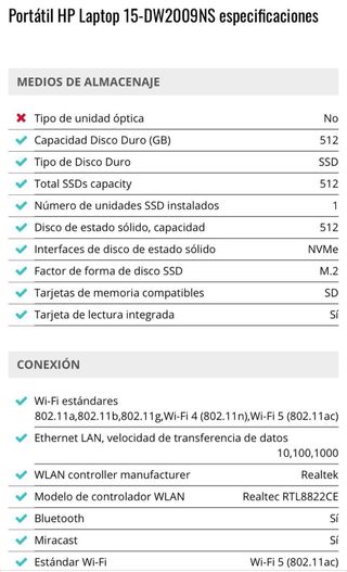 HP Laptop 15-dw2009ns i7-1065G7 8GB RAM 512GB SSD