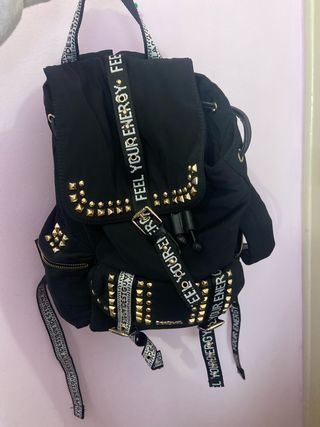 Mochila Desigual Negra Tachuelas