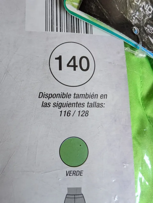 Pantalón de esquí verde fosforito niño 140cms