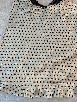 Camisón lencero lunares negro y blanco