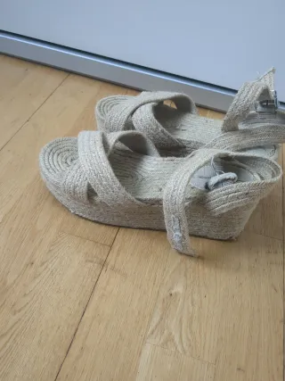 Sandalias de yute con plataforma