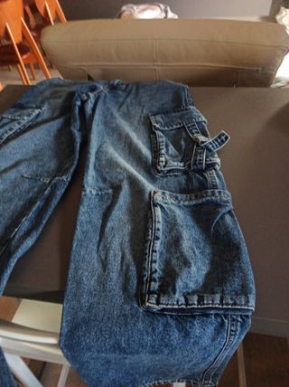 Jeans cargo blu