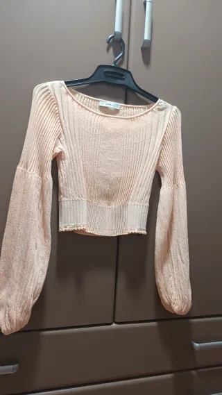 Jersey Zara manga acampanada rosa