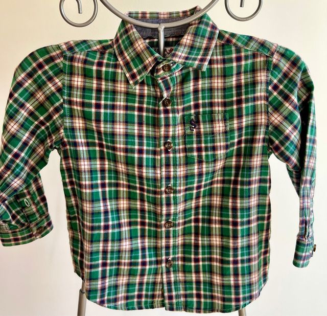Camisa cuadros verde niño 2-3 años