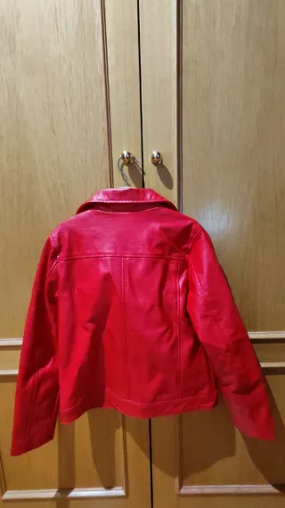Chaqueta Polipiel Roja Niña Talla 9-10