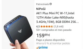 Mini PC con Monitor, Teclado y Ratón marca nipogi