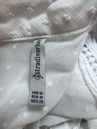 Blusa Romántica blanca T38 Stradivarius 