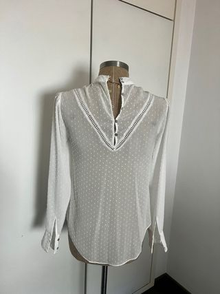 Blusa Romántica blanca T38 Stradivarius 