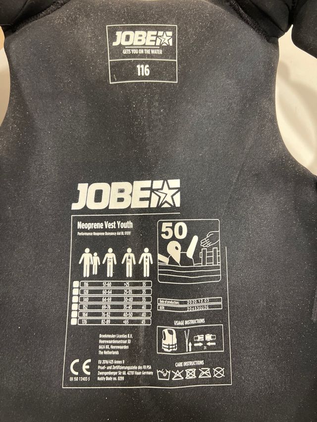 Chaleco Jobe flotador y de impacto Boston 116 cm