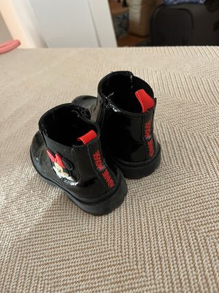 Botines niña Minnie Mouse negros, talla 21