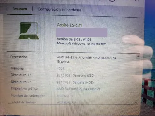 Portátil Acer Aspire Rojo